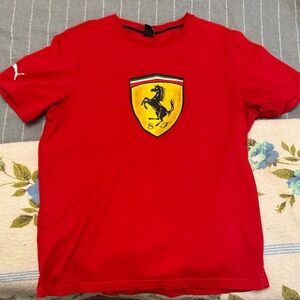 Puma Red Short Sleeve Tee with Emblem